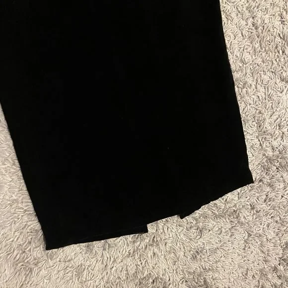 Kay Unger Formal Black Silk Blend Velvet Maxi Skirt High Back Slit Size 4